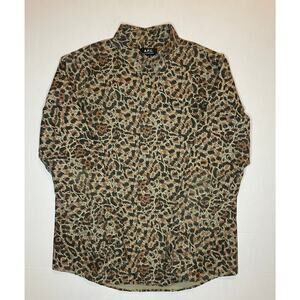 APC Leopard Print Canvas Collar Shirt Jacket